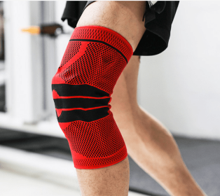 Sports Running Fitness Protection Knee Pads Brace Strap (Option: Red apair-L)