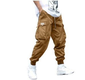 Oversized Cargo Multi-pocket Men's Casual Pants (Option: Dark brown1-XXL)