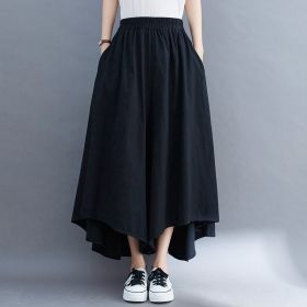 Women's Fashionable Loose Wide-leg Pants Slim Loose Pants (Option: Black-M)
