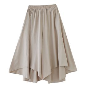 Women's Fashionable Loose Wide-leg Pants Slim Loose Pants (Option: Apricot-M)