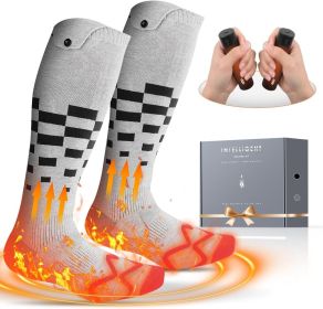 Heated Set Rechargeable - Heated Socks And Hand Warmers For Men - 2 Packs 6000mAh Electric Foot Warmers - Gifts For Camping, Hunting (Color: Gray)