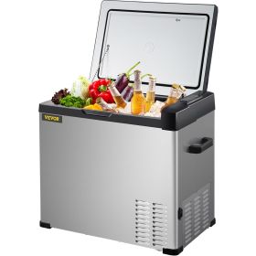 VEVOR 12 Volt Refrigerator, Portable Refrigerator (-4°F~68°F) With APP Control Car Compressor Fridge Cooler 12V/24V DC and 110-220V AC For Camping (Default: Default)