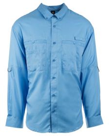 Burnside B2299 Men's Functional Long-Sleeve Fishing Shirt (Color: SAIL, size: 3XL)