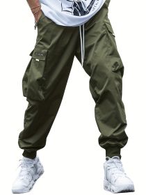 Oversized Cargo Multi-pocket Men's Casual Pants (Option: Army Green-XL)