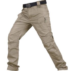 Men's Training Pants Special Service Trousers (Option: Khaki-L)