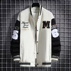 Junior High School Student Baseball Jacket Loose Hong Kong Style (Option: Beige-XL)